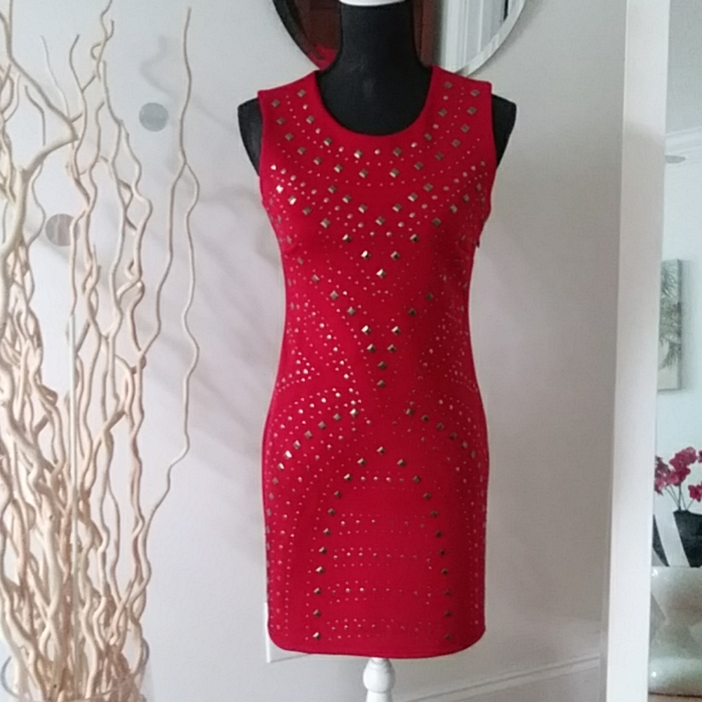 NWT ROMEO & JULIET COUTURE  RED DRESS W/ STUDS